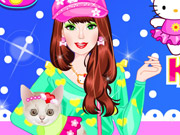Play Barbie With Kitty Dressup