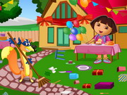 Play Dora Birthday Bash Cleaning