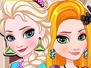 Play Elsa And Rapunzel Matching Outfits