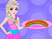 Play Elsa Cooking Rainbow Pizza