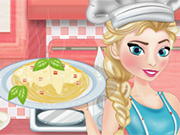 Play Elsa cooking Spaghetti