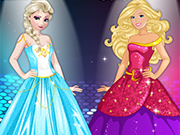 Play Elsa Vs Barbie Fashion Contest