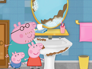 Play Peppa Pig cleaning bathroom