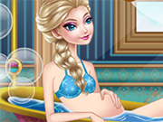 Play Pregnant Elsa Queen makeover Spa