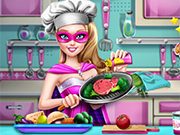 Play Super Barbie Real Cooking