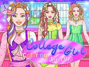 Play College Girl Coloring Dress Up