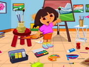 Play Dora Drawing Room Cleaning