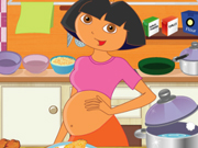 Play Pregnant Dora cooking crispy wings