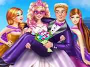 Play Super Barbie Wedding Dress Up